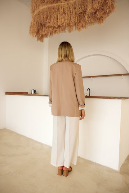 Omuzu Vatkalı Premium Kalite Kolu Katlamalı Blazer Ceket