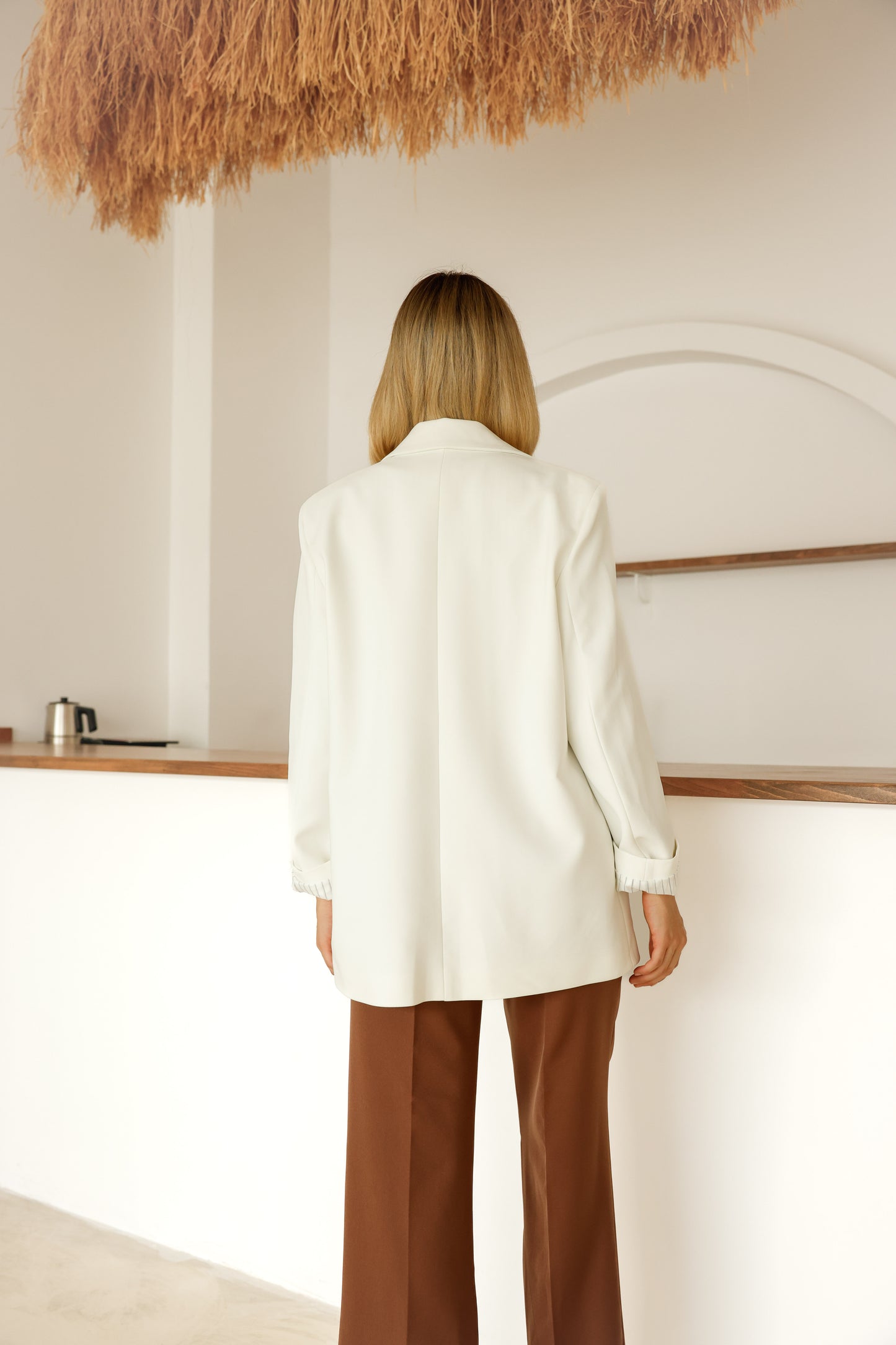 Omuzu Vatkalı Premium Kalite Kolu Katlamalı Blazer Ceket