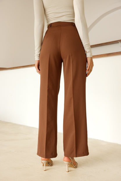 Yüksek Bel Keten Pantolon – Şık ve Dökümlü Tasarım