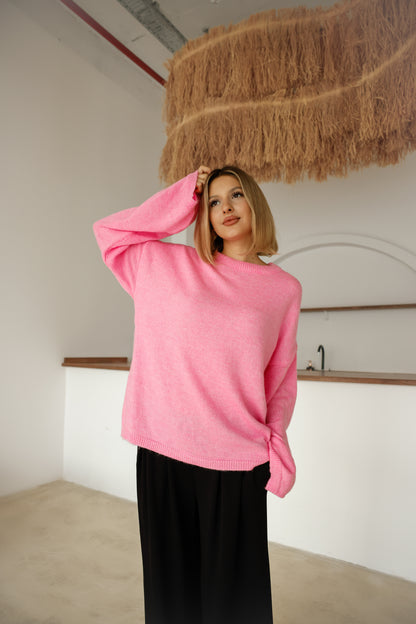 Oversize Salaş Sakallı Triko Kazak