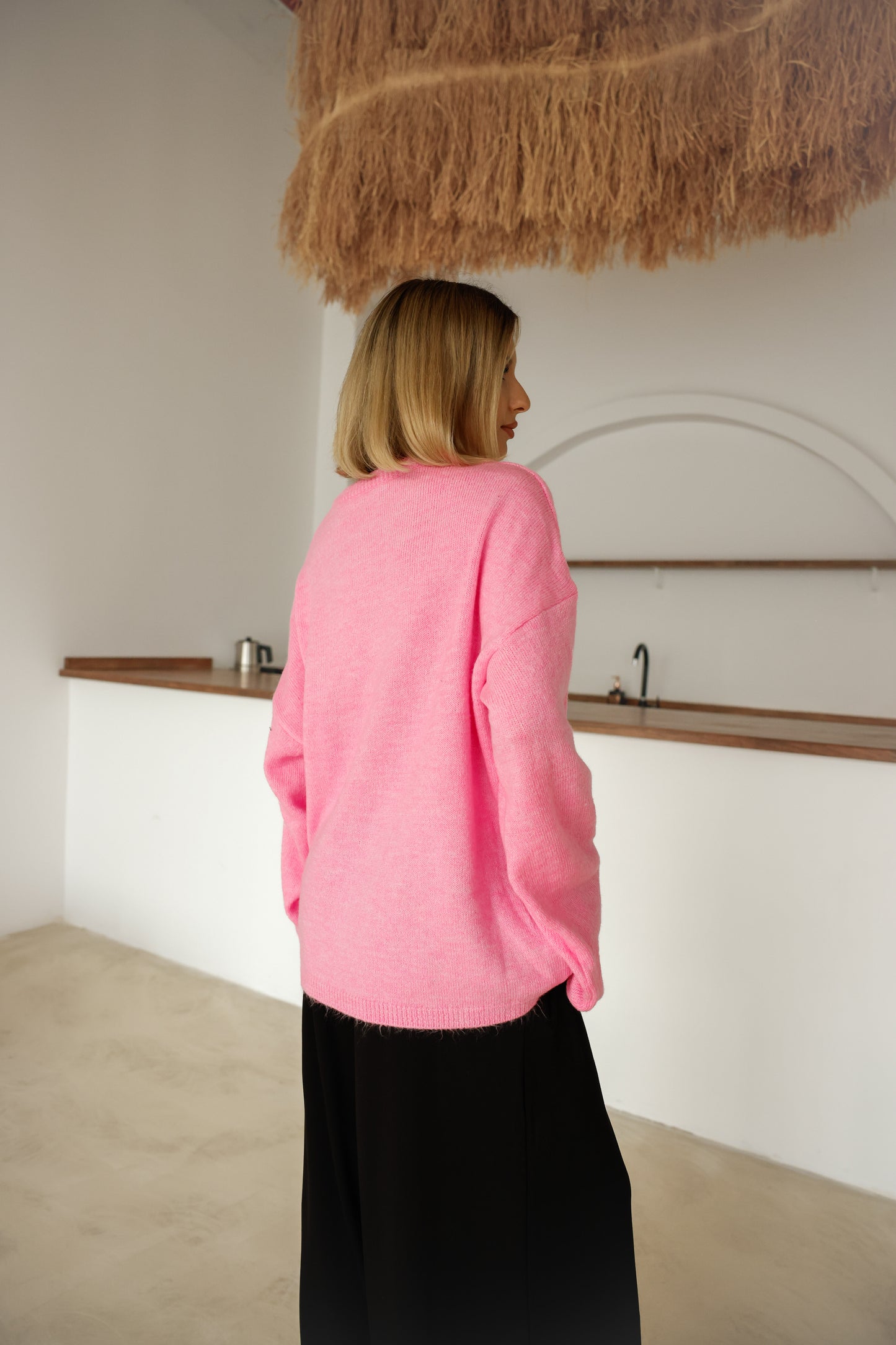 Oversize Salaş Sakallı Triko Kazak