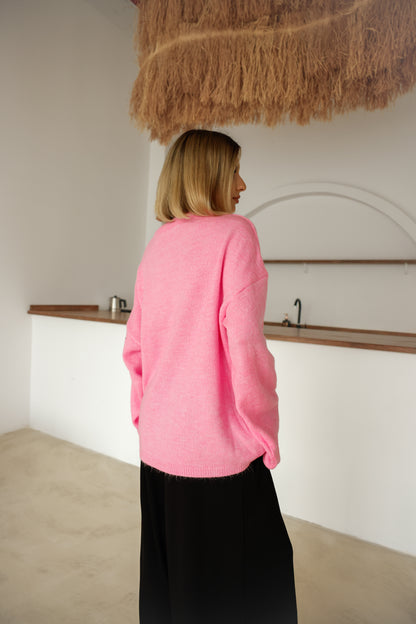 Oversize Salaş Sakallı Triko Kazak