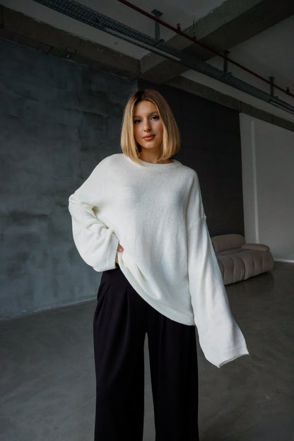 Oversize Salaş Sakallı Triko Kazak