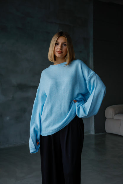 Oversize Salaş Sakallı Triko Kazak