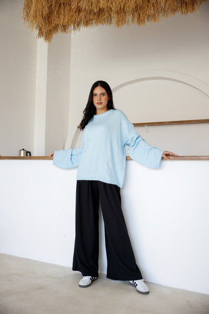 Oysh Modal Kumaş Beli Lastikli Pileli Pantolon