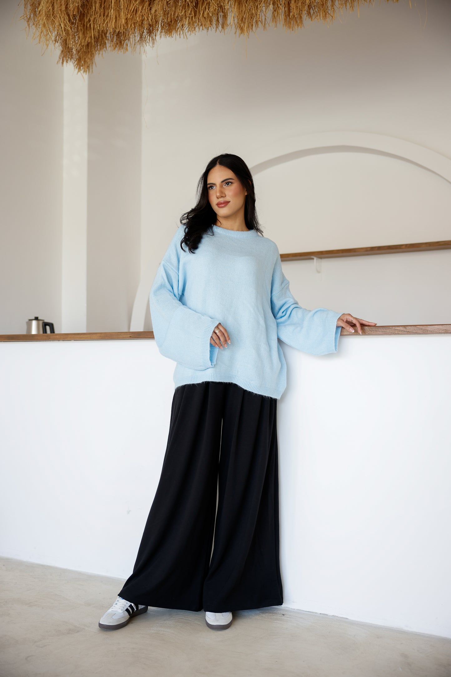 Oysh Modal Kumaş Beli Lastikli Pileli Pantolon