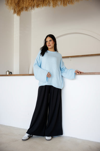 Oysh Modal Kumaş Beli Lastikli Pileli Pantolon