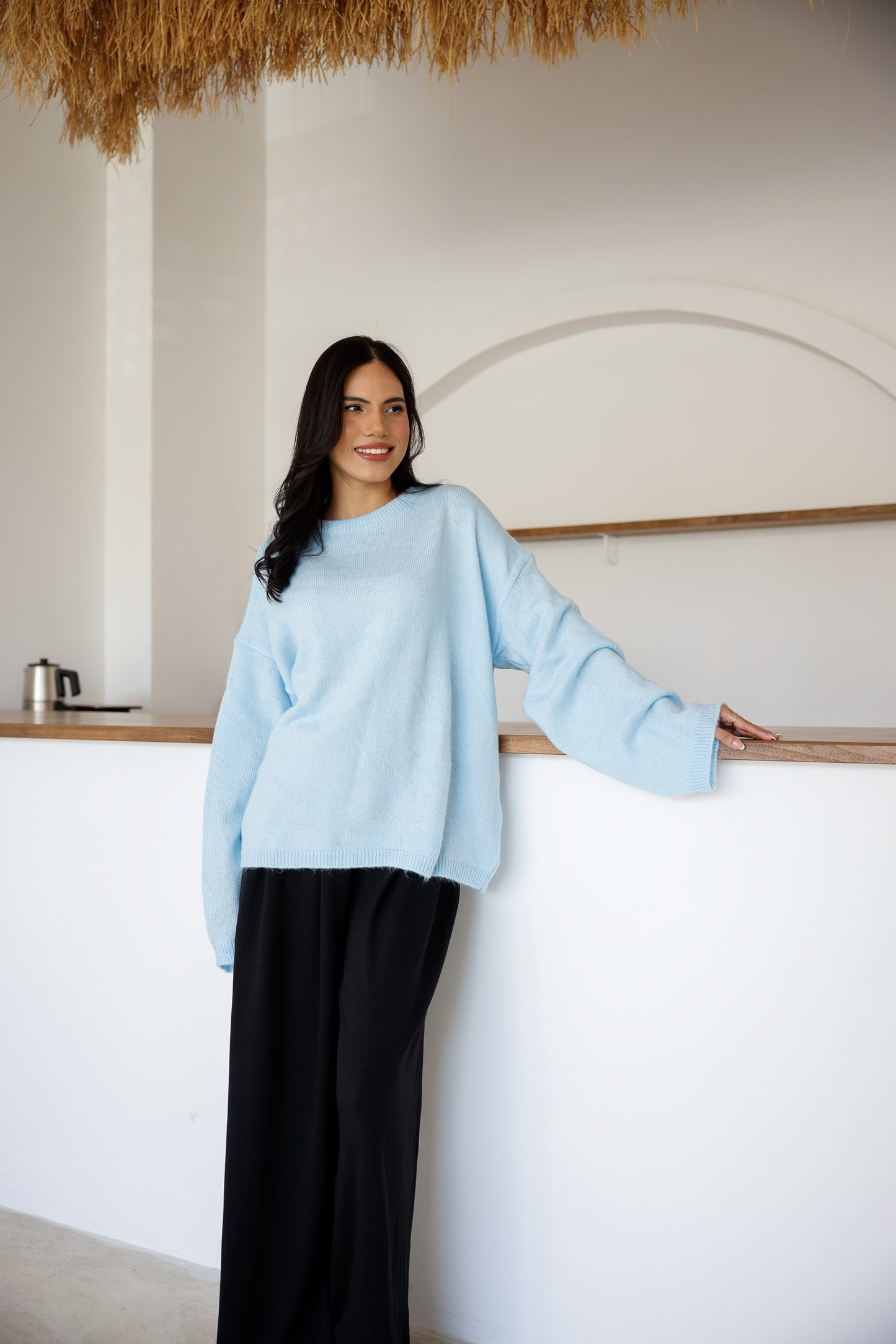 Oysh Modal Kumaş Beli Lastikli Pileli Pantolon