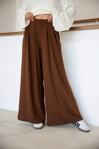 Oysh Modal Kumaş Beli Lastikli Pileli Pantolon