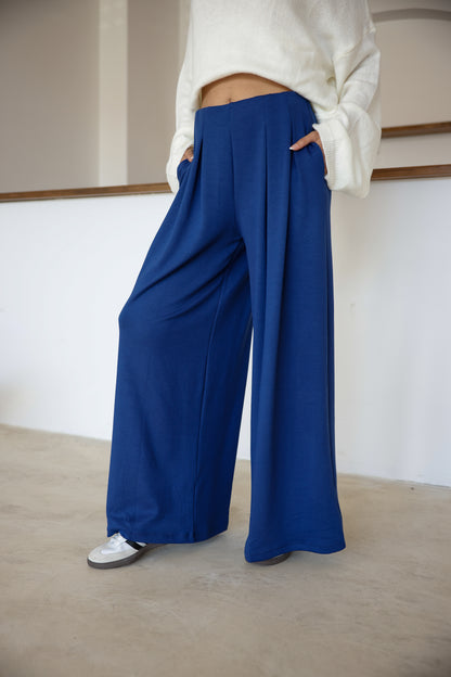 Oysh Modal Kumaş Beli Lastikli Pileli Pantolon