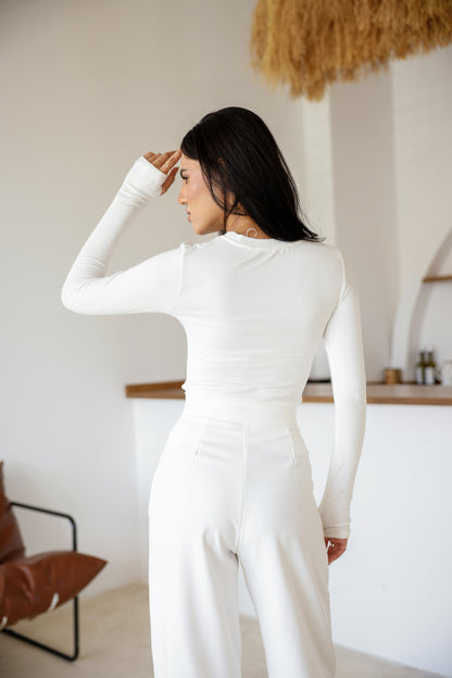 Uzun Kollu Parmak Geçmeli Modal Body Premium Kalite