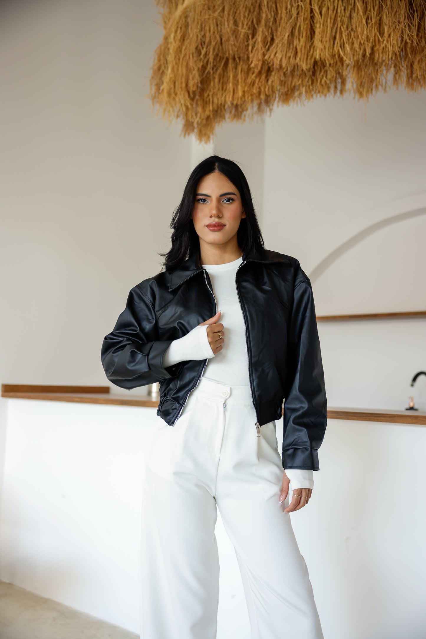 Polo Yaka Deri Ceket