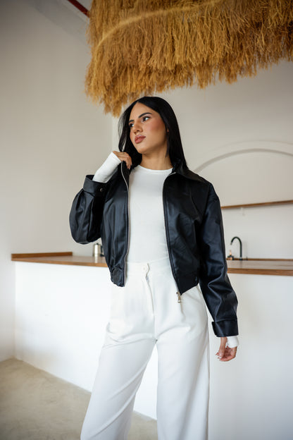 Polo Yaka Deri Ceket