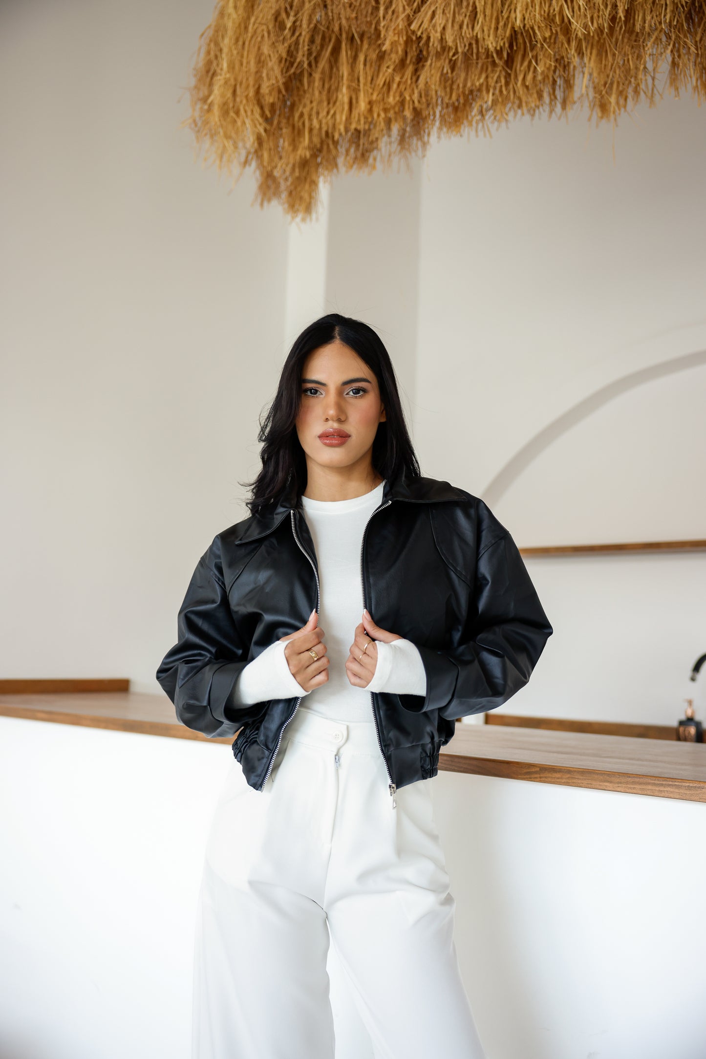 Polo Yaka Deri Ceket