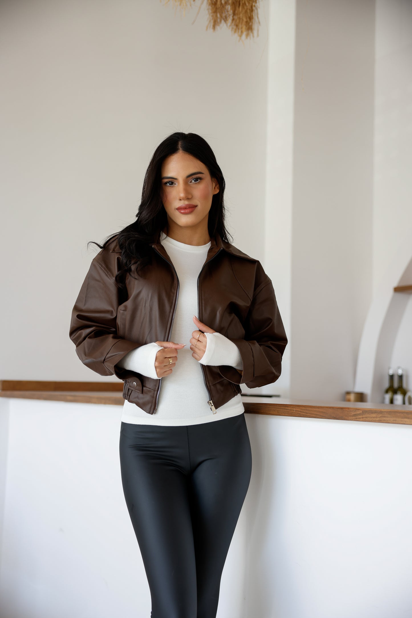 Polo Yaka Deri Ceket