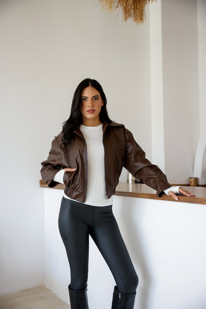 Polo Yaka Deri Ceket