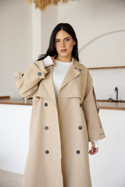 Premium Kalite İçi Astarlı Uzun Trençkot