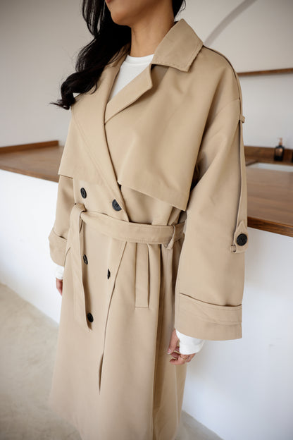 Premium Kalite İçi Astarlı Uzun Trençkot