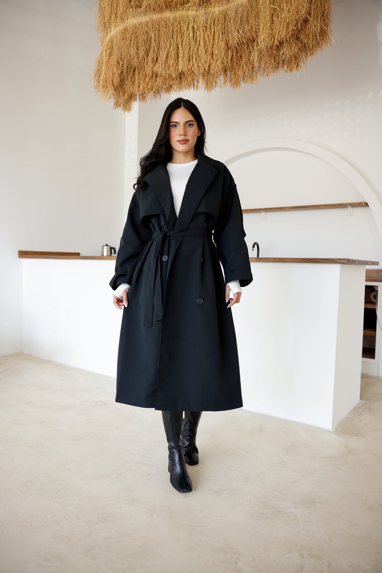 Premium Kalite İçi Astarlı Uzun Trençkot