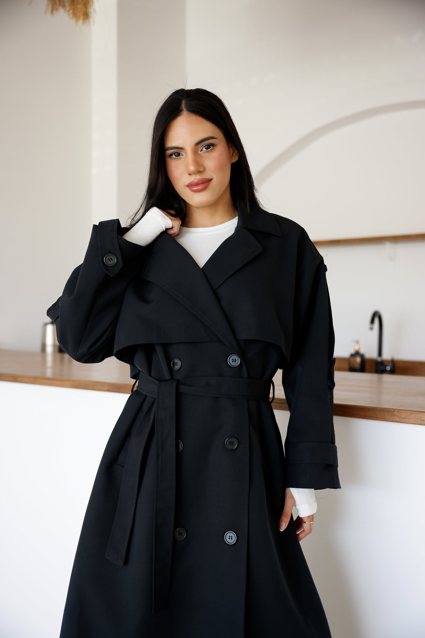 Premium Kalite İçi Astarlı Uzun Trençkot