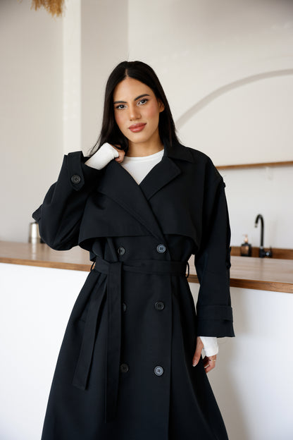 Premium Kalite İçi Astarlı Uzun Trençkot